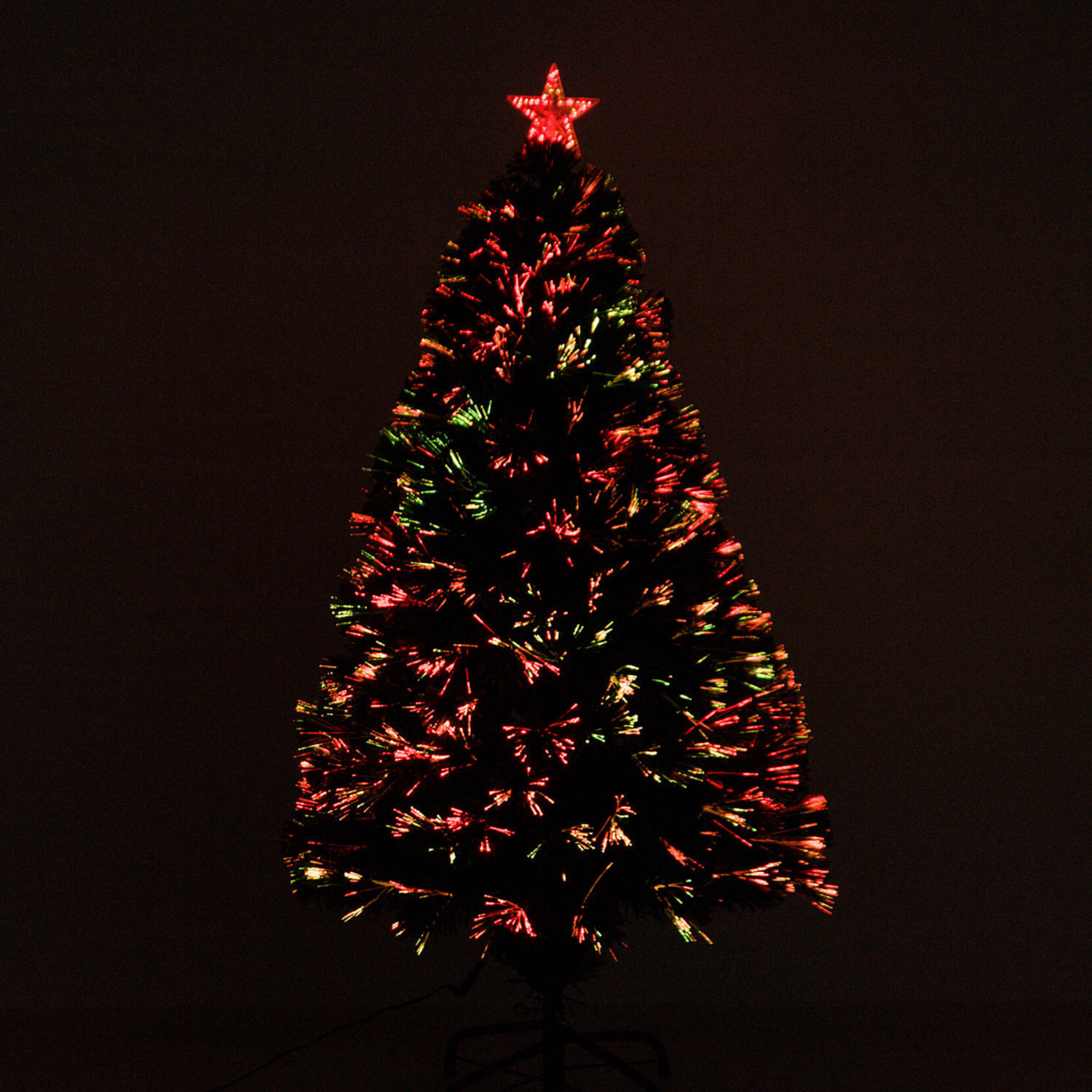 Kunstkerstboom met glasvezel verlichting en decoratie 150 cm