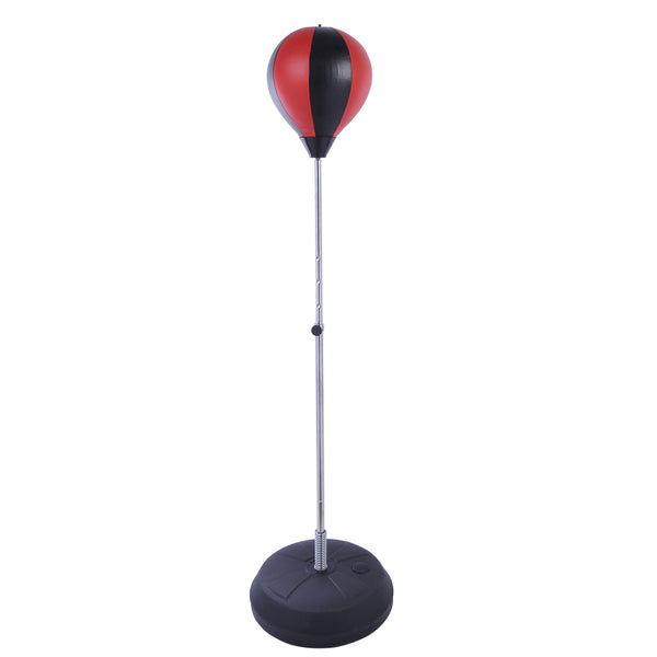 Boksbal set met pomp en bokshandschoenen rood-zwart voor complete bokstraining thuis