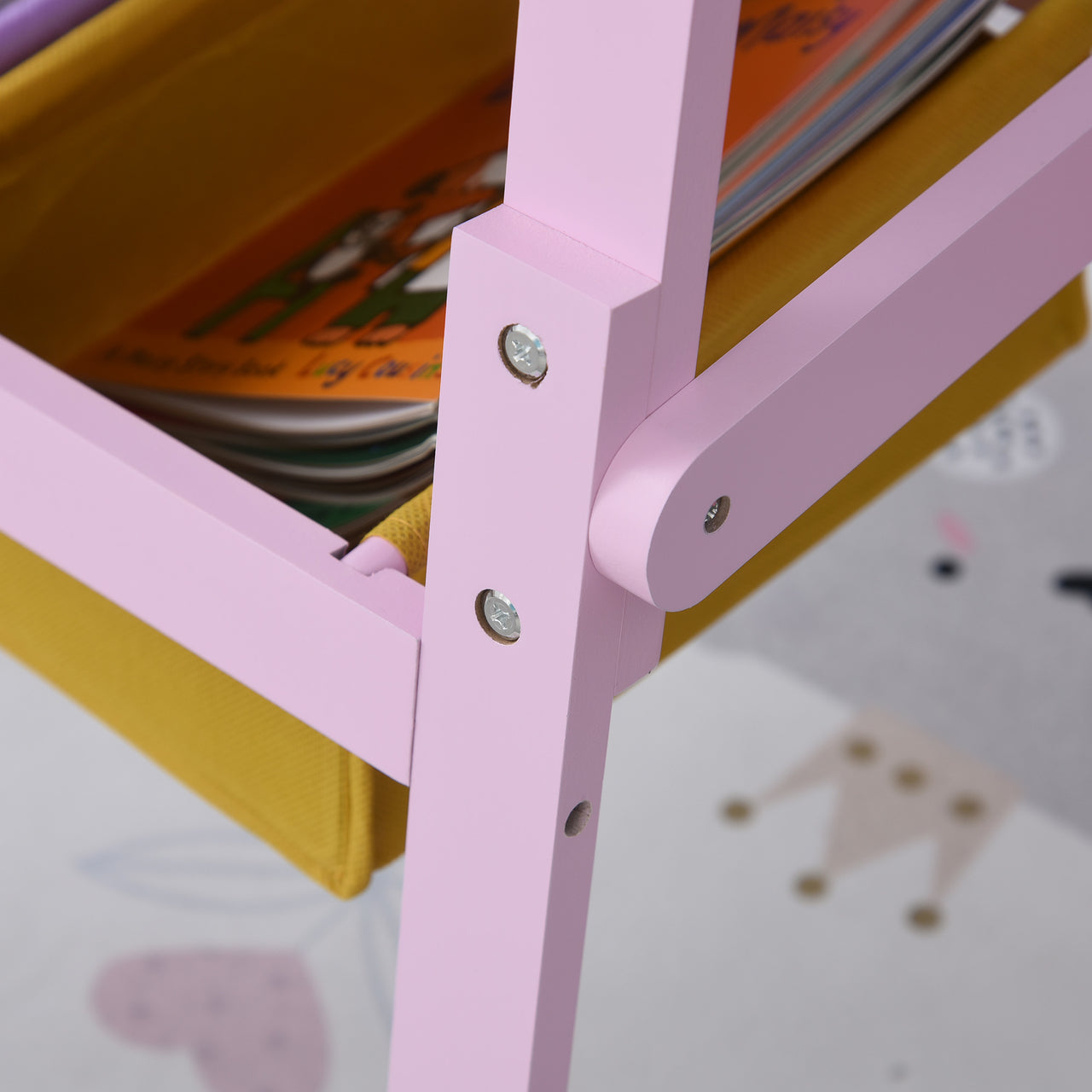 Roze tekenbord met whiteboard en krijtbord 58,5x50,5x118 cm voor creatief gebruik
