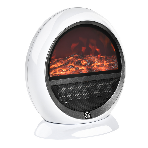 Elektrische sfeerhaard wit 1500 watt met geïntegreerde thermostaat voor comfortabele warmte