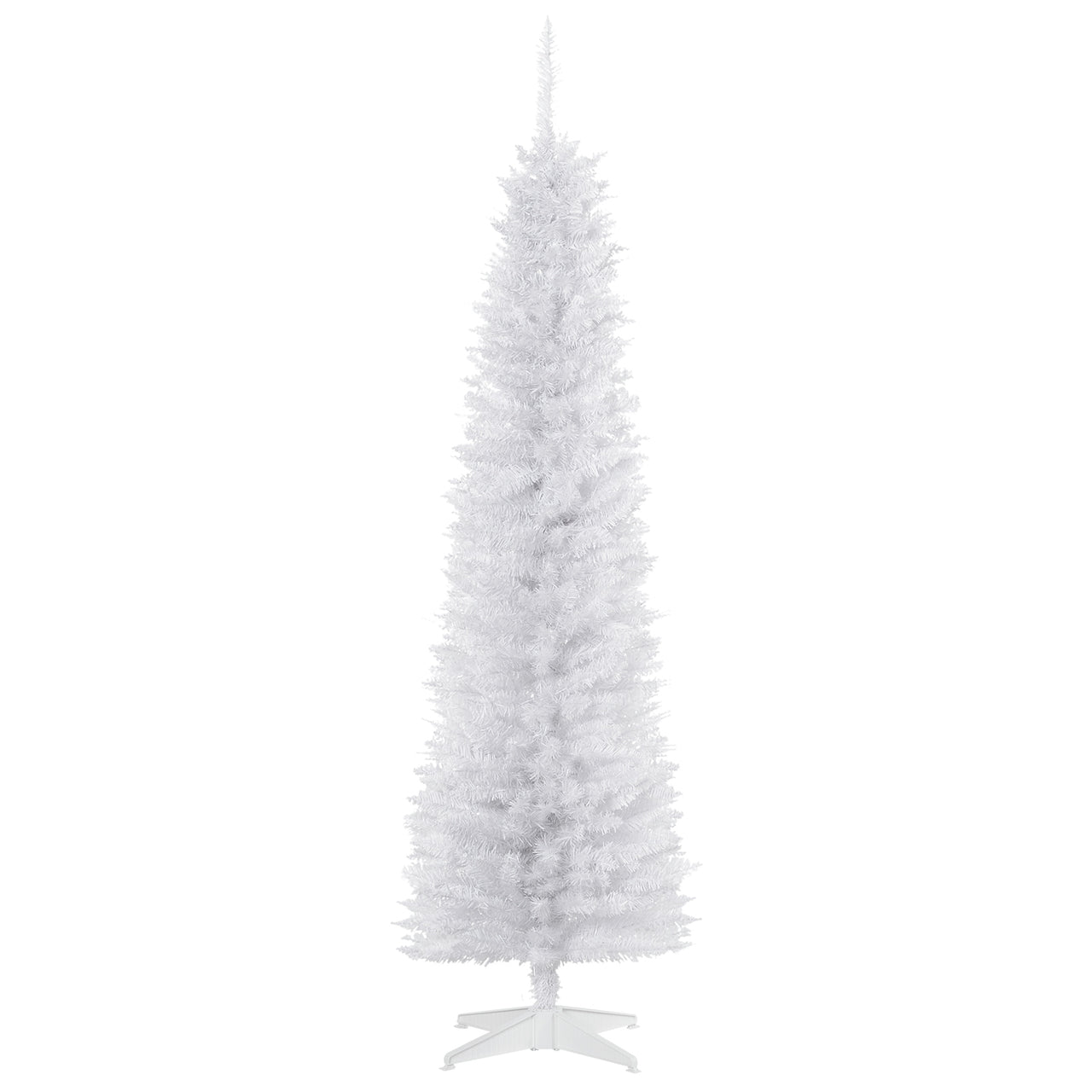 Smalle witte kunstkerstboom 180 cm voor smalle ruimtes