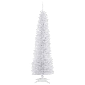 Smalle witte kunstkerstboom 180 cm voor smalle ruimtes – slank ontwerp met volle takken ideaal voor beperkte ruimte