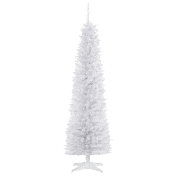 Smalle witte kunstkerstboom 180 cm voor smalle ruimtes