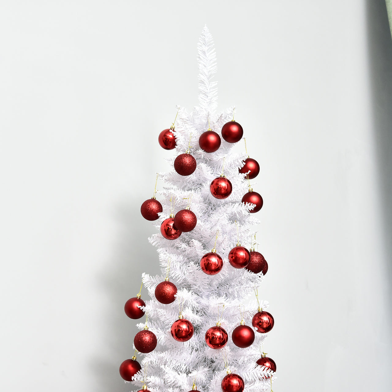 Smalle witte kunstkerstboom 180 cm voor smalle ruimtes