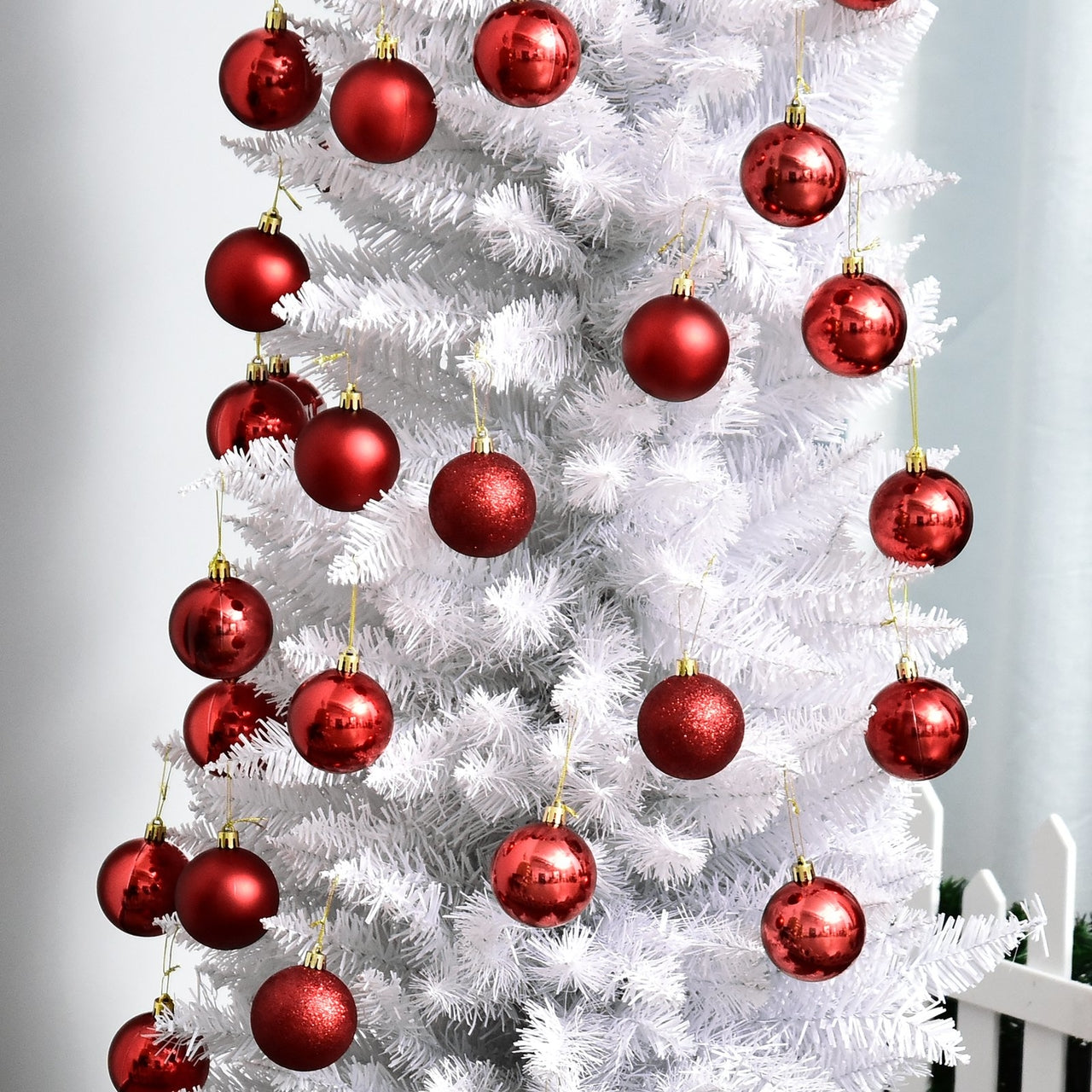 Smalle witte kunstkerstboom 180 cm voor smalle ruimtes