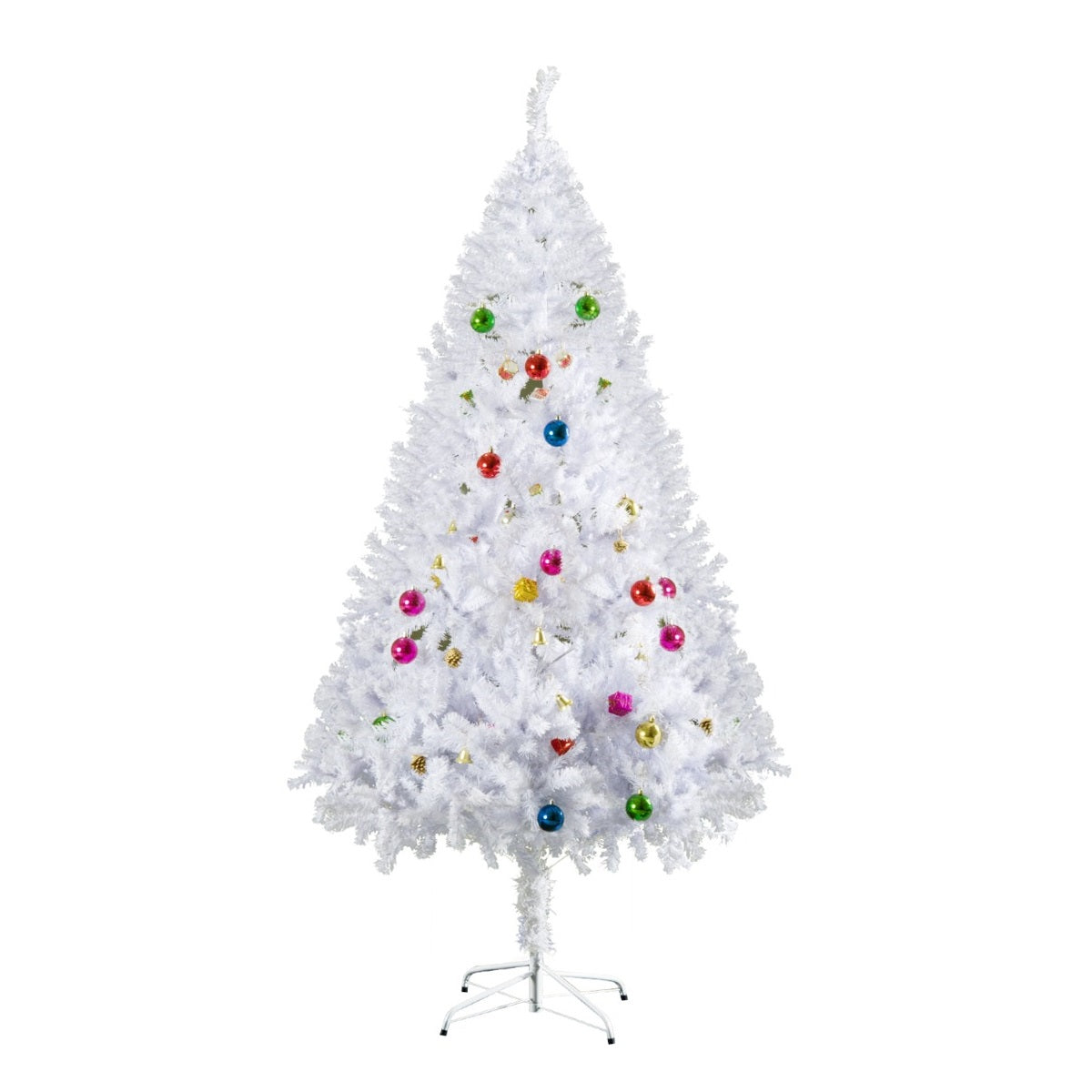 Witte kunstkerstboom 180cm – compleet met kerstballen & decoratie