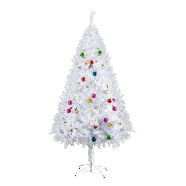 Witte kunstkerstboom 180cm – compleet met kerstballen & decoratie