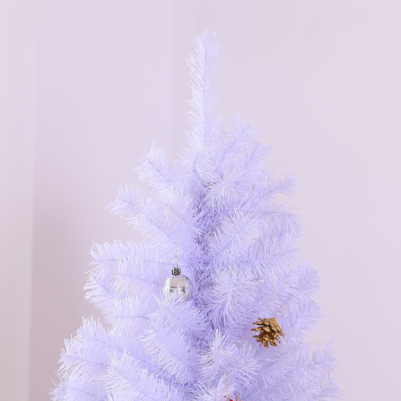 Witte kunstkerstboom 180cm – compleet met kerstballen & decoratie