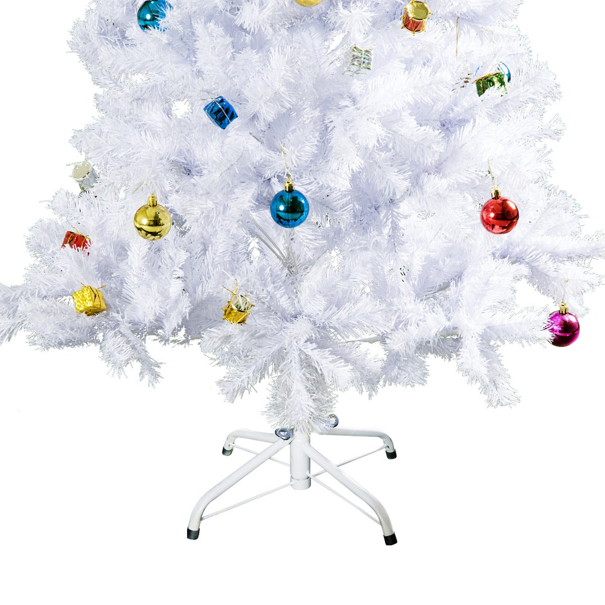 Witte kunstkerstboom 180cm – compleet met kerstballen & decoratie
