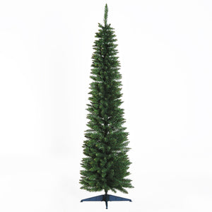 Smalle groene kunstkerstboom pencil tree 180 cm voor stijlvolle kerstdecoratie, smal ontwerp en natuurlijke uitstraling