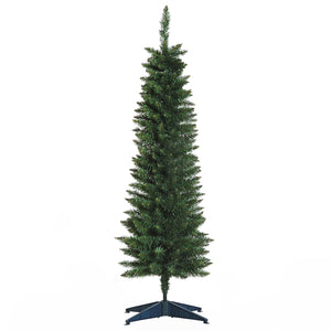 Smalle kunstkerstboom 150 cm groen– stijlvol en onderhoudsvriendelijk met stevige standaard en natuurlijk ogende takken