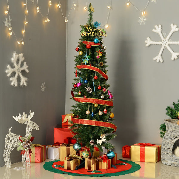 Smalle kunstkerstboom 150 cm groen– stijlvol en onderhoudsvriendelijk