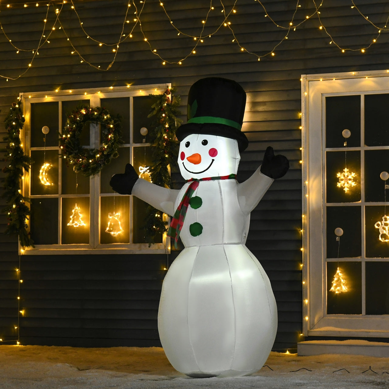 Opblaasbare sneeuwman 120 cm met kerstverlichting, perfect voor buitengebruik. Sfeervolle kerstdecoratie voor je tuin of balkon. Bestel nu!