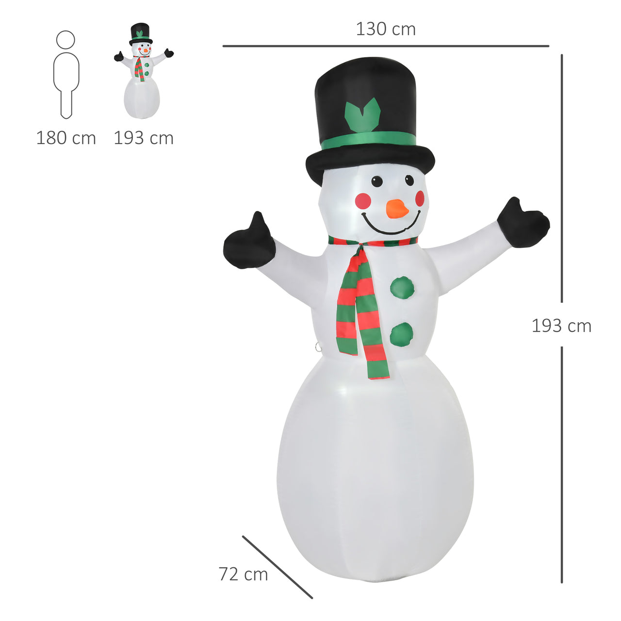 Opblaasbare sneeuwman 120 cm met kerstverlichting, perfect voor buitengebruik. Sfeervolle kerstdecoratie voor je tuin of balkon. Bestel nu!