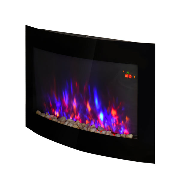 Elektrische wandhaard 1800 W zwart met afstandsbediening voor comfortabele warmte en stijl