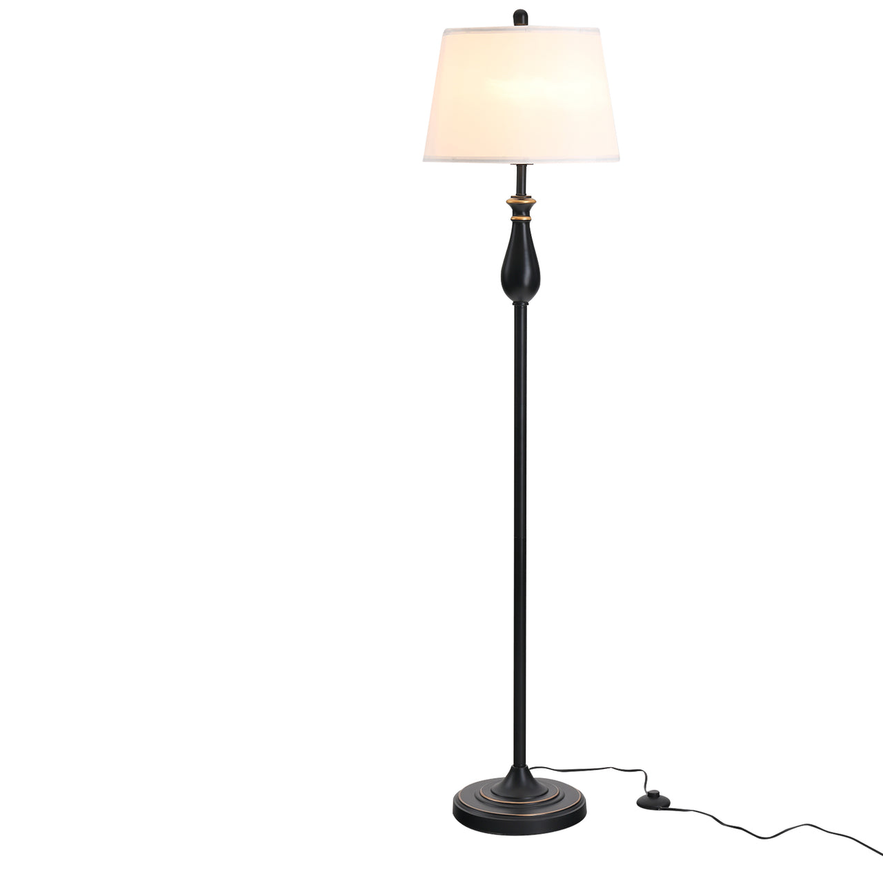 Set vintage verlichting: staande lamp en 2 tafellampen in zwart voor warme ambiance