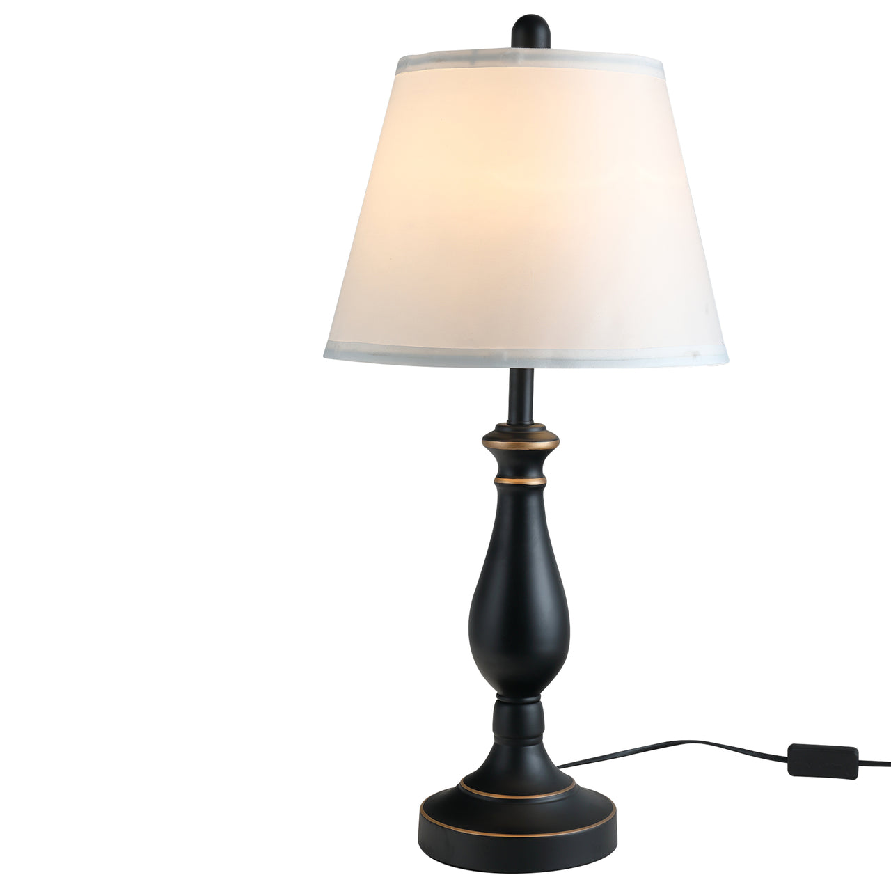 Set vintage verlichting: staande lamp en 2 tafellampen in zwart voor warme ambiance