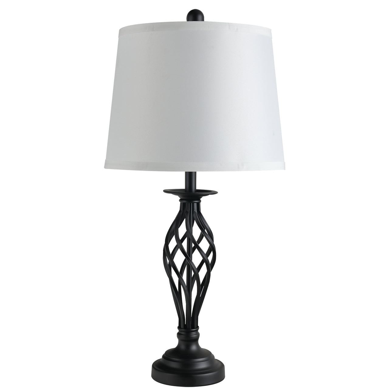Set vintage verlichting: staande lamp en 2 tafellampen in wit en zwart voor stijlvolle ambiance