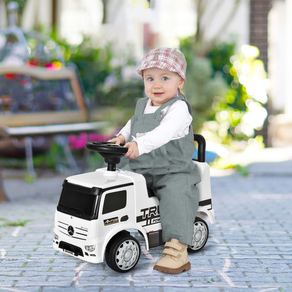 Loopauto vrachtwagen vanaf 1 jaar – Witte loopwagen met stuur