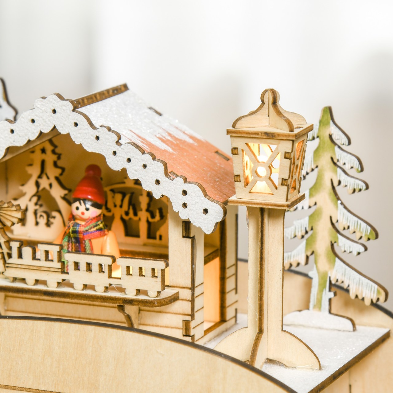 Adventskalender volwassenen hout met LED verlichting 45x10x31 cm