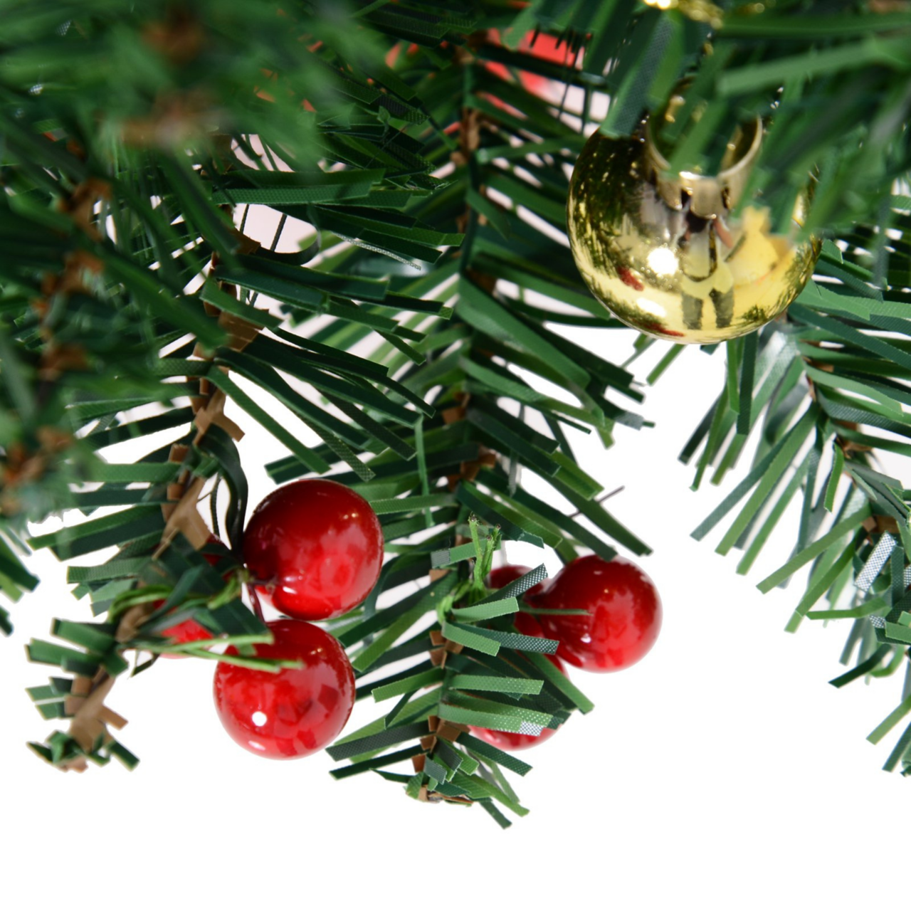 Compacte kunstkerstboom 60 cm met LED-verlichting en kerstballen voor directe kerstsfeer