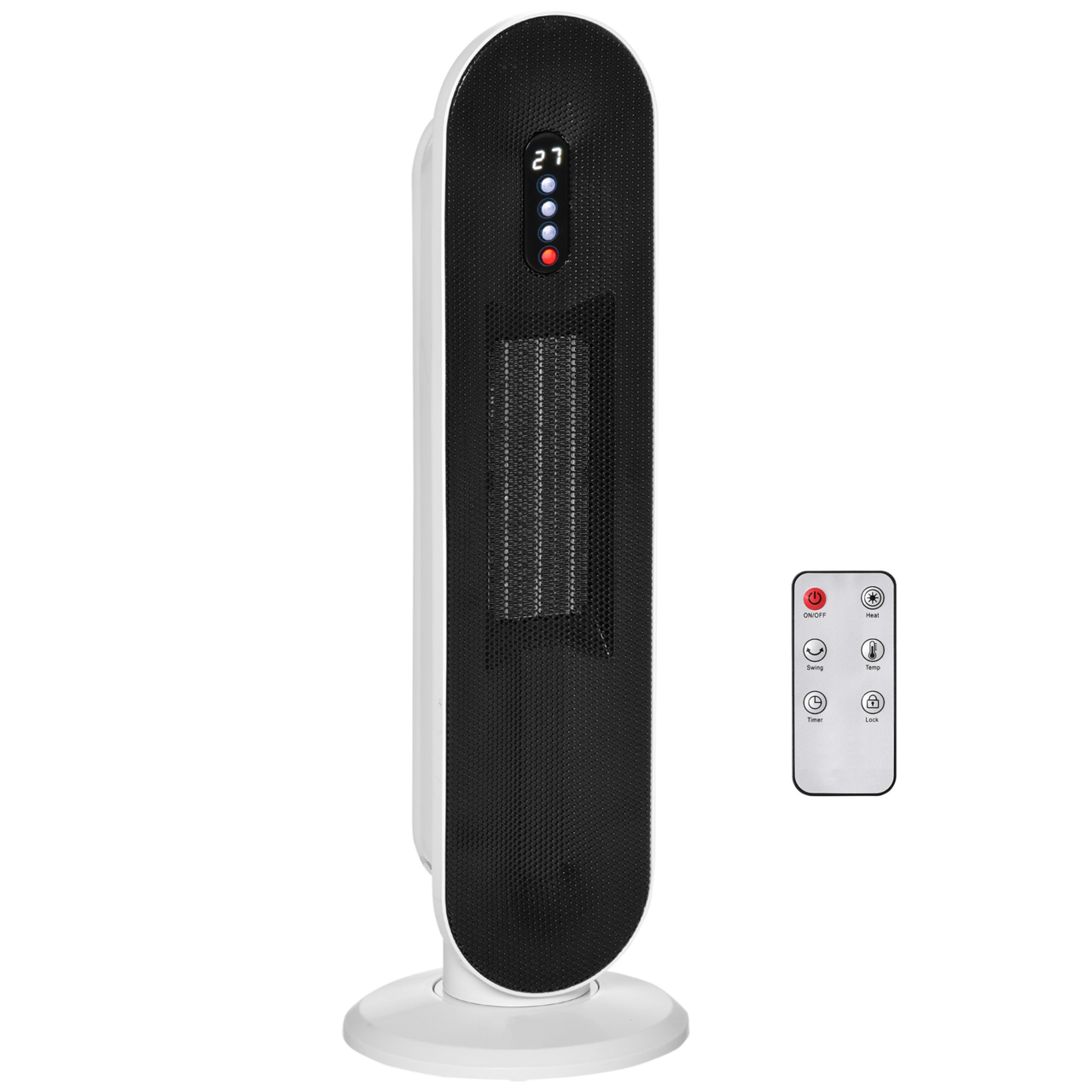 Witte keramische convectorkachel 2000 W met afstandsbediening voor gerichte warmte en gemak