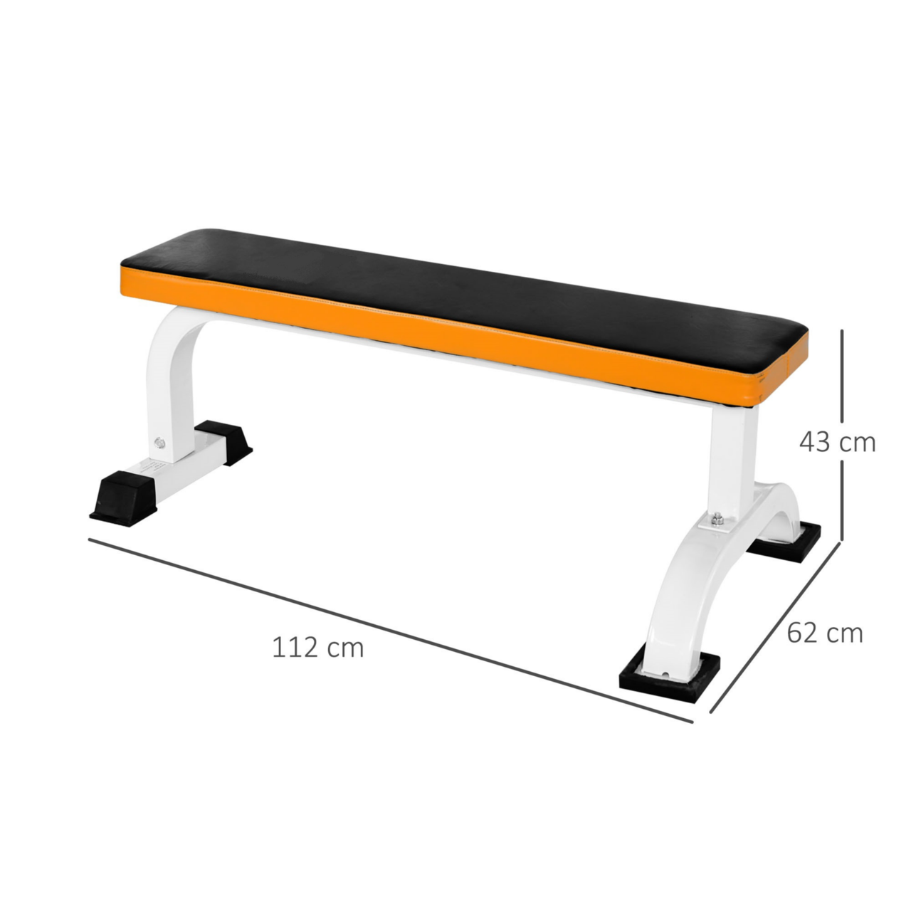 Platte halterbank tot 200 kg – stalen frame met antislipvoeten
