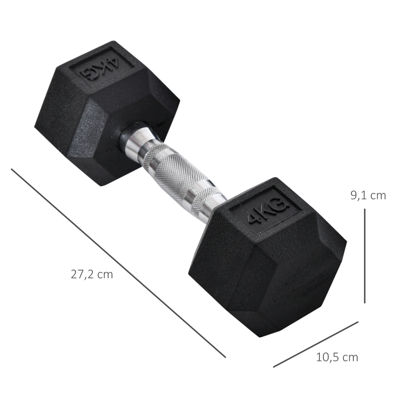 Hexagon dumbbells 2x4 kg rubber voor optimale grip en duurzaamheid bij krachttraining