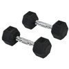 Hexagon dumbbells 2x5 kg rubber voor optimale grip en duurzame trainingservaring