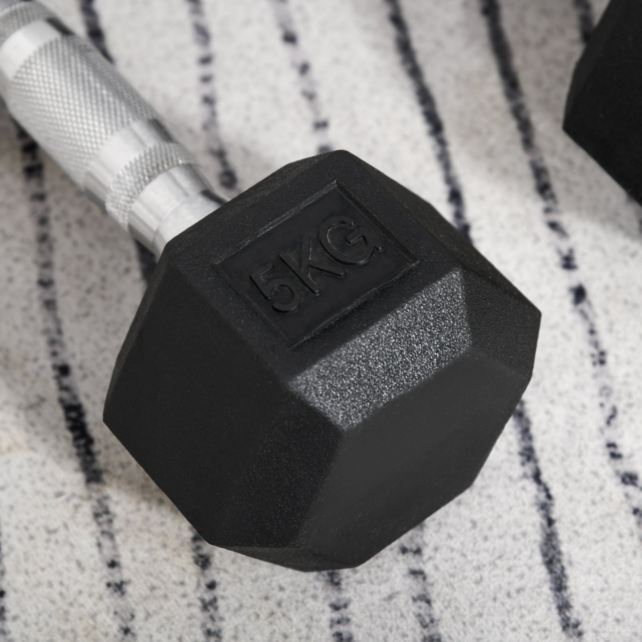 Hexagon dumbbells 2x5 kg rubber voor optimale grip en duurzame trainingservaring