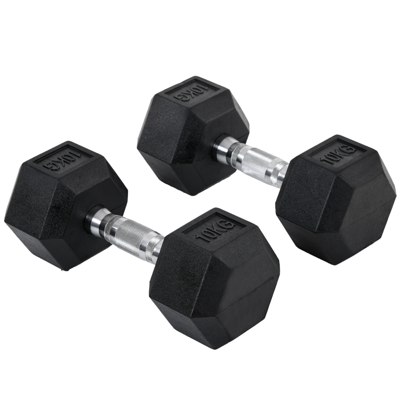 Hexa dumbbell set van 2 x 10 kg – Voor krachttraining & fitness