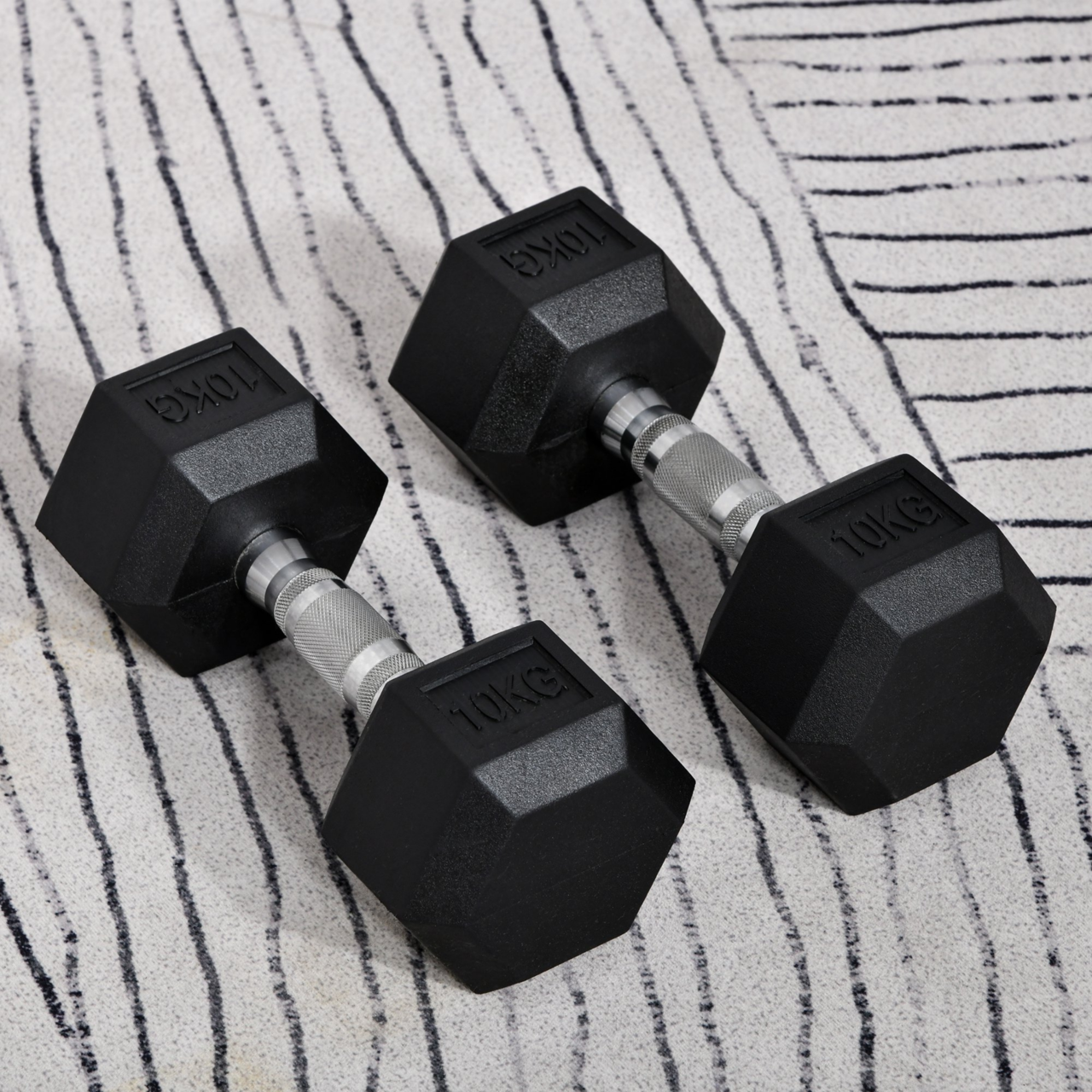 Hexa dumbbell set van 2 x 10 kg – Voor krachttraining & fitness