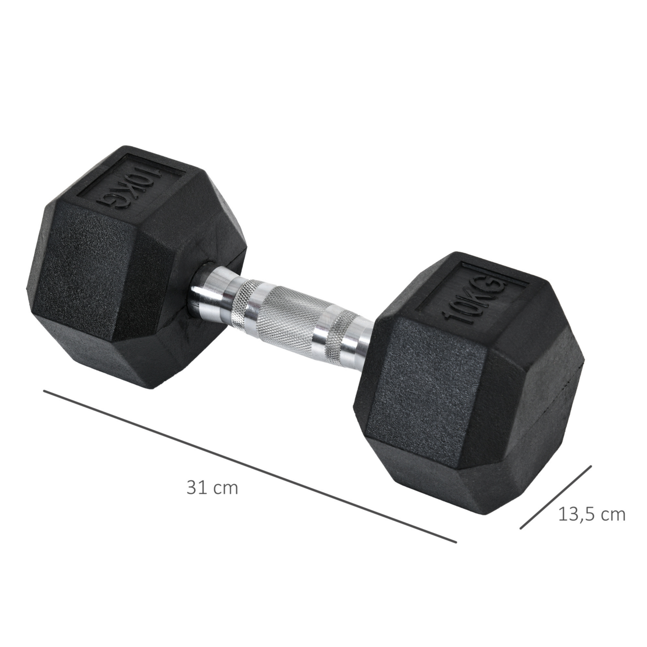 Hexa dumbbell set van 2 x 10 kg – Voor krachttraining & fitness