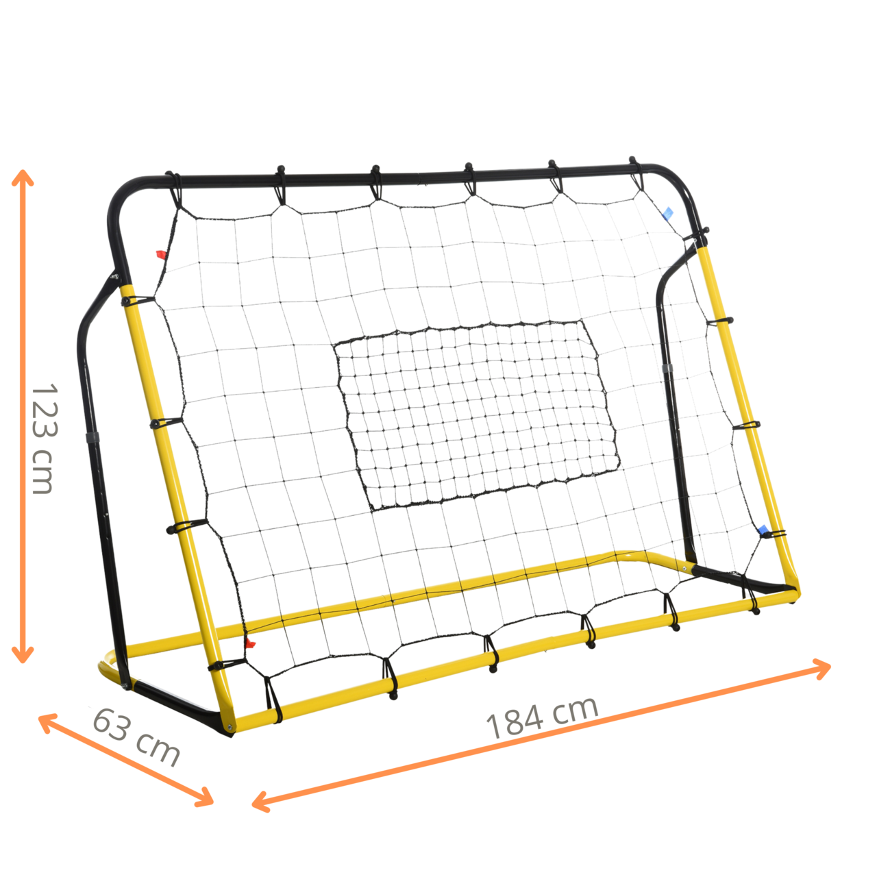 Verstelbare kickback voetbal rebounder 184x123 cm voor betere balcontrole en trainingskwaliteit