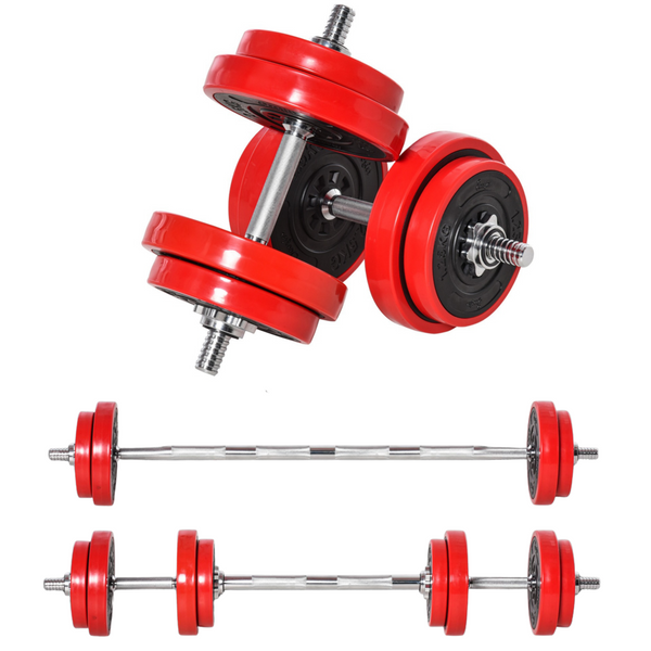 Complete halterset met dumbbells en barbell set – 20 kg voor veelzijdige training