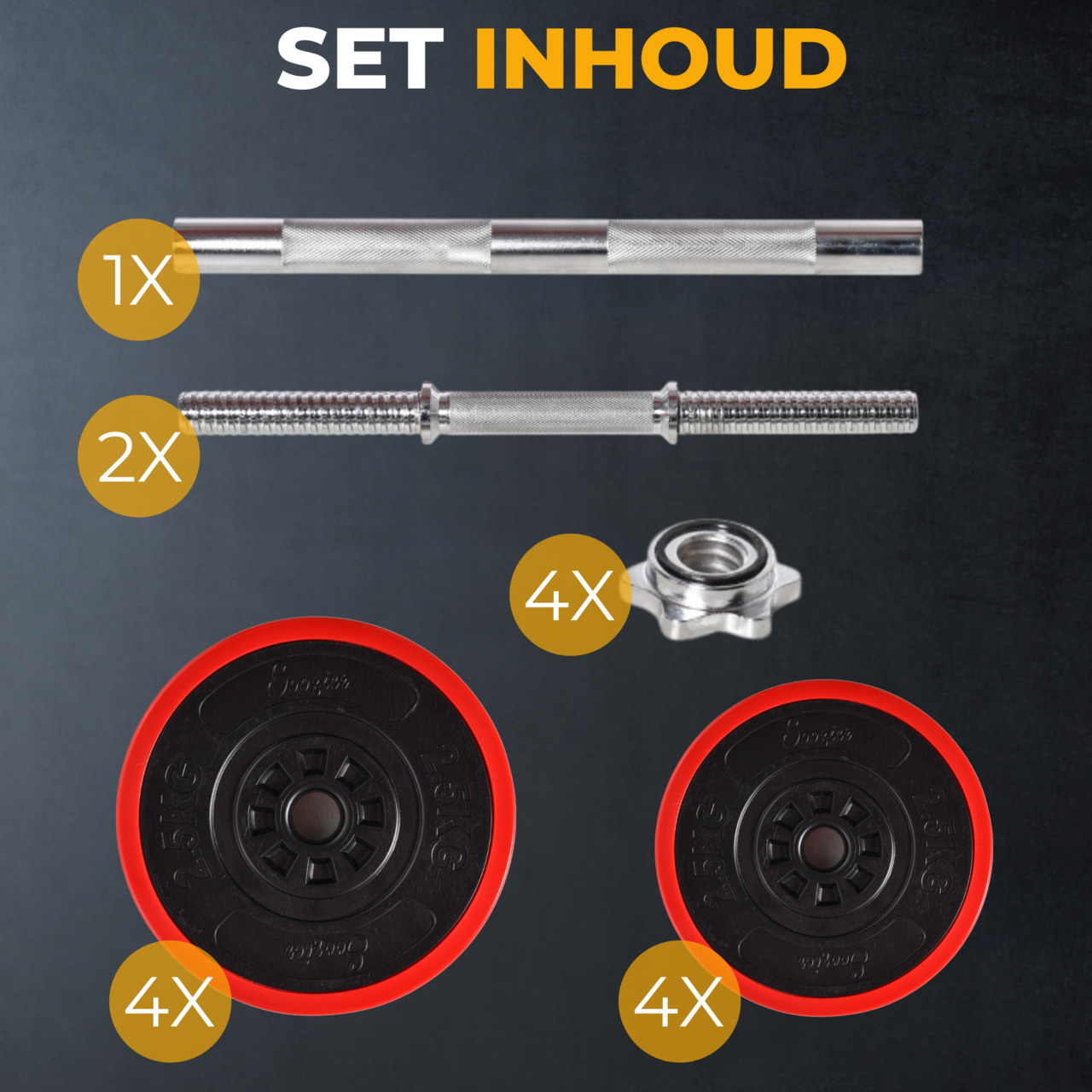 Complete halterset met dumbbells en barbell set – 20 kg voor veelzijdige training