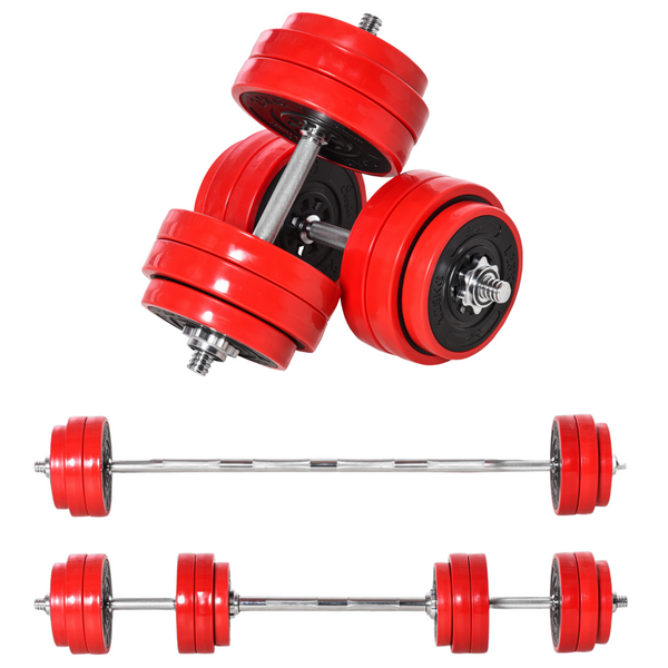 Dumbbell set barbell halter met halterstang en gewichten 30Kg