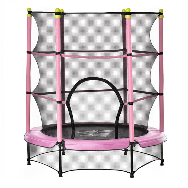 Kindertrampoline trampoline met veiligheidsnet roze Ø140 cm buitenspeelgoed