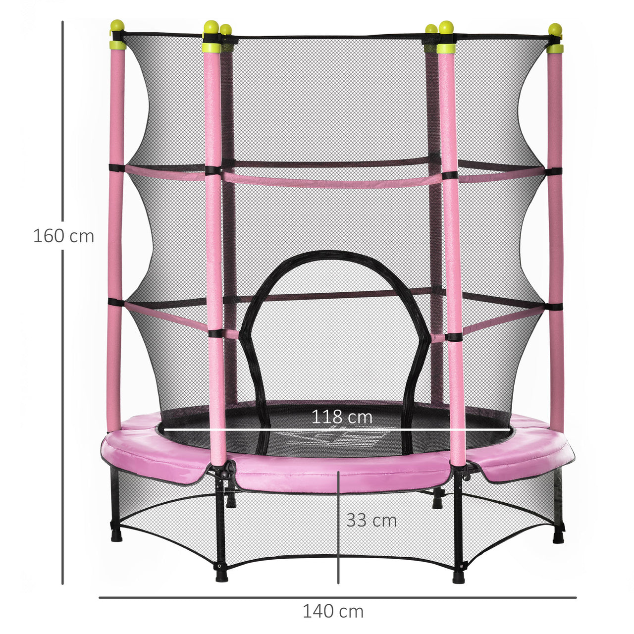 Kindertrampoline trampoline met veiligheidsnet roze Ø140 cm buitenspeelgoed