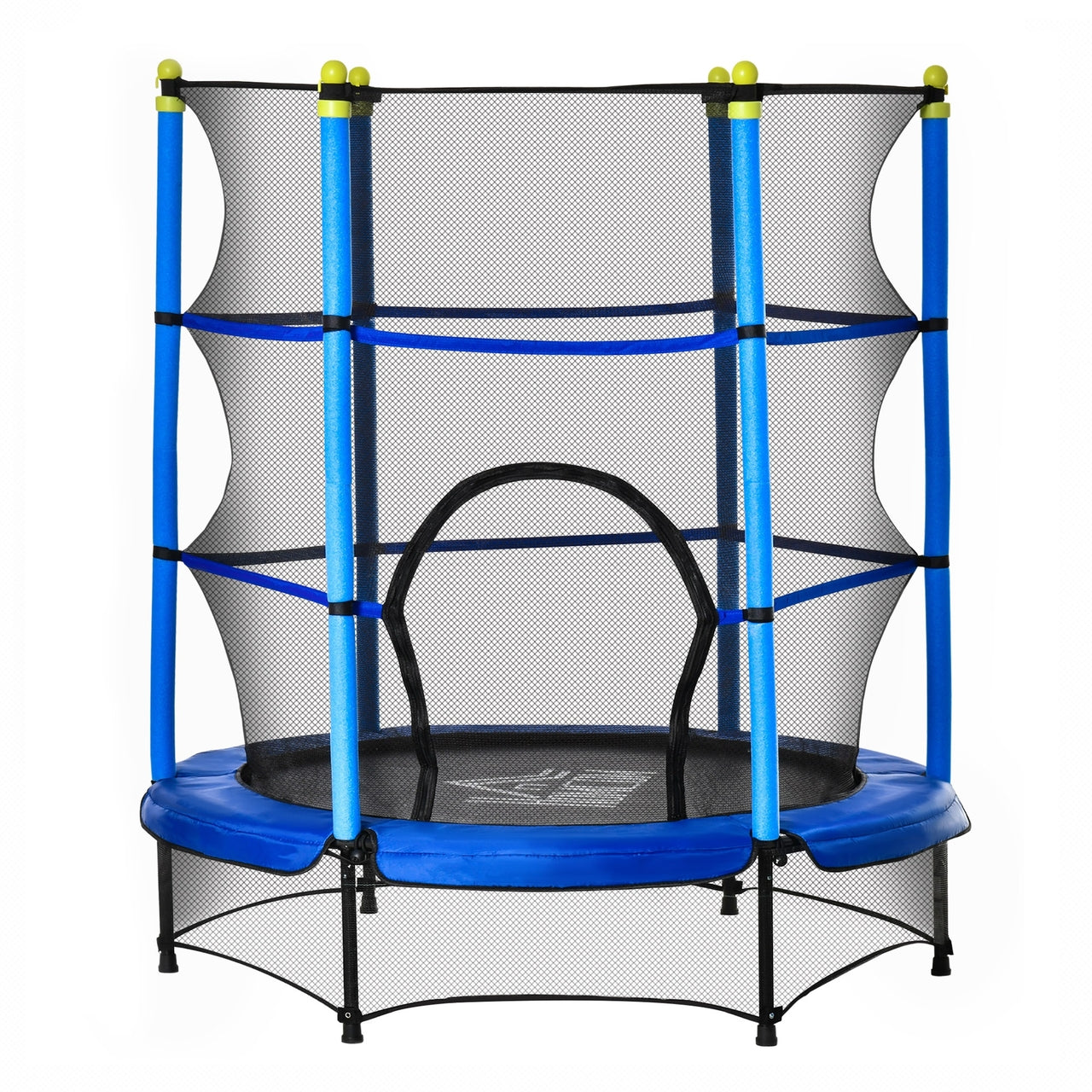Kindertrampoline trampoline met veiligheidsnet blauw Ø140 cm buitenspeelgoed