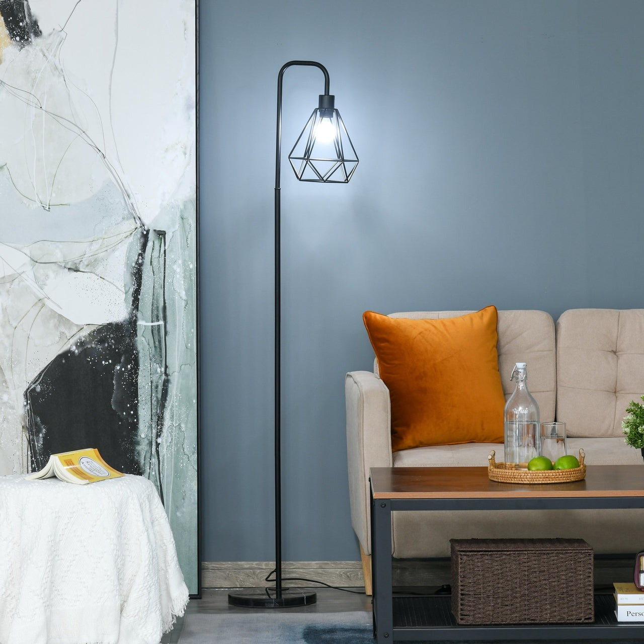 Industriële zwarte vloerlamp ø25x152 cm voor een stijlvolle en robuuste lichtbron