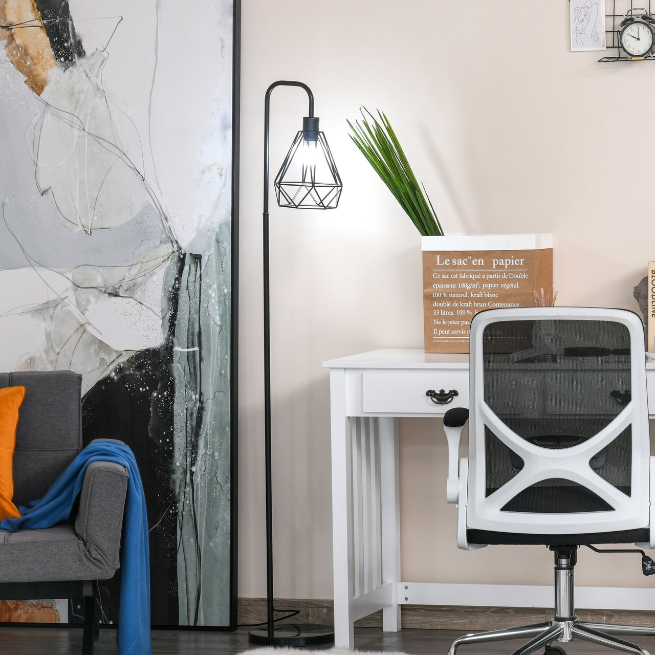 Industriële zwarte vloerlamp ø25x152 cm voor een stijlvolle en robuuste lichtbron
