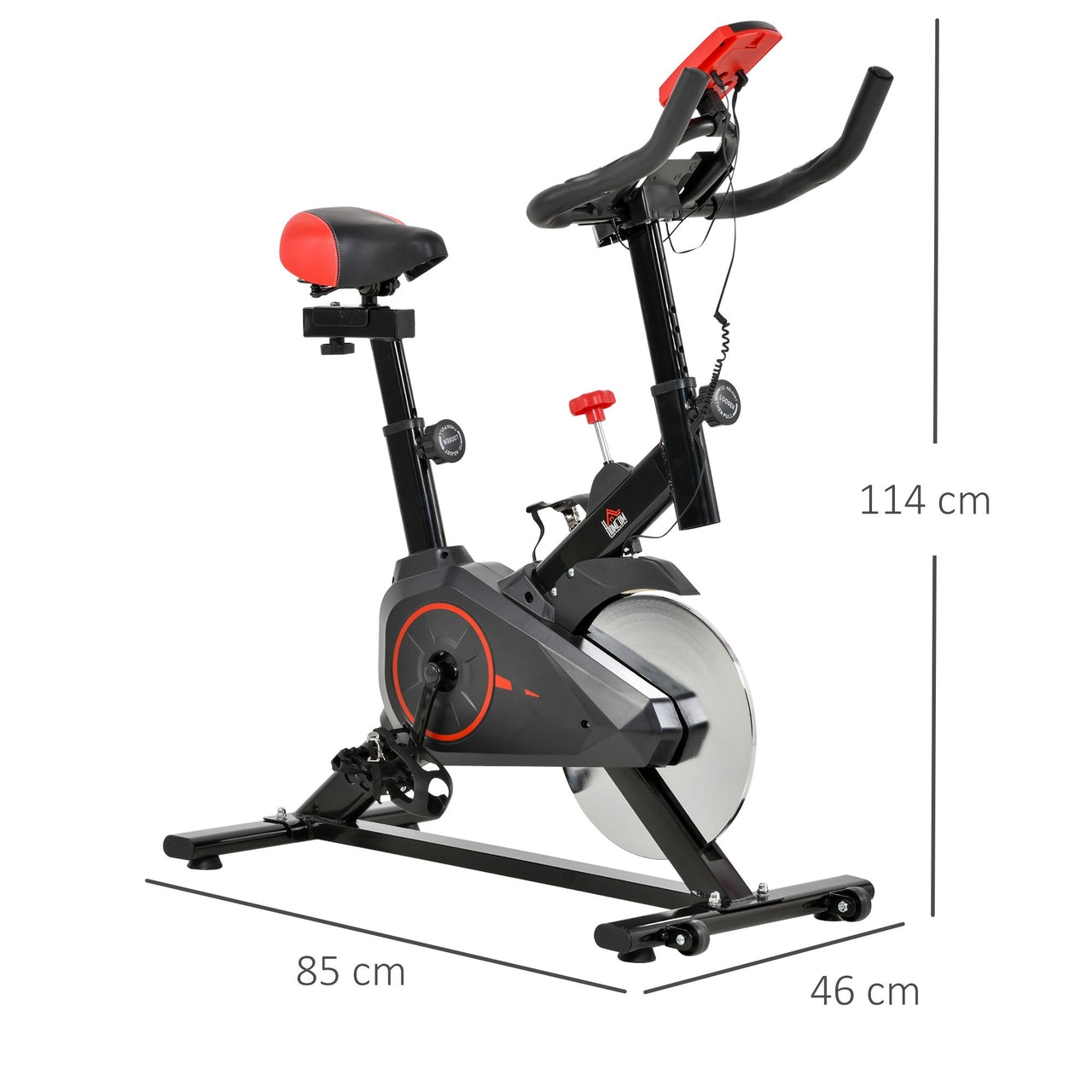Hometrainer fietstrainer zwart 85x46x114 cm met display voor interactieve training