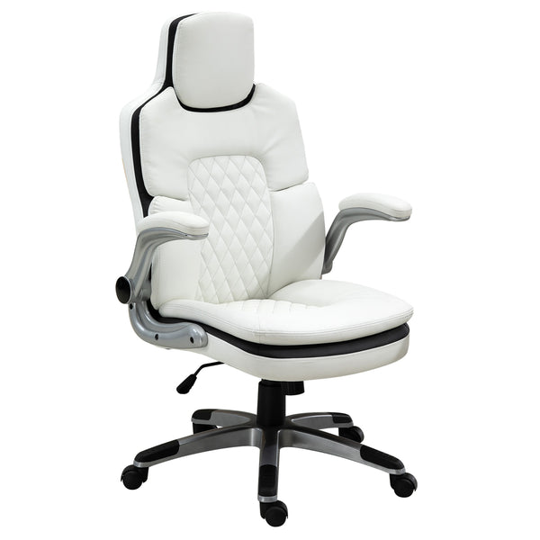 Ergonomische bureaustoel wit verstelbaar 69x67x113-121 cm voor optimale ondersteuning