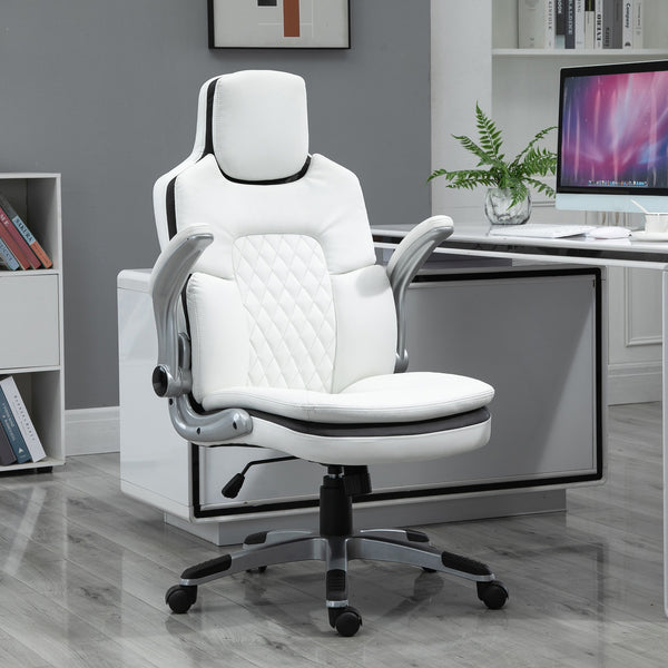 Ergonomische bureaustoel wit verstelbaar 69x67x113-121 cm voor optimale ondersteuning