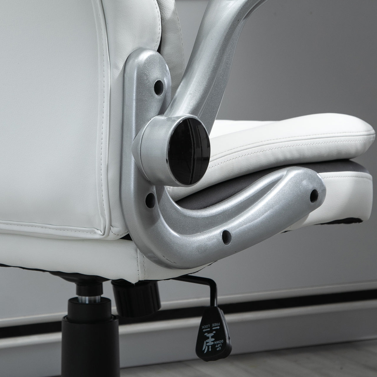 Ergonomische bureaustoel wit verstelbaar 69x67x113-121 cm voor optimale ondersteuning