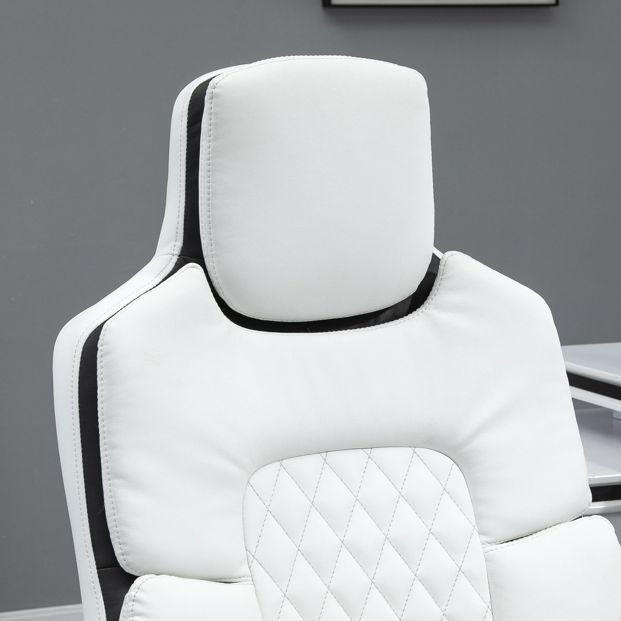 Ergonomische bureaustoel wit verstelbaar 69x67x113-121 cm voor optimale ondersteuning