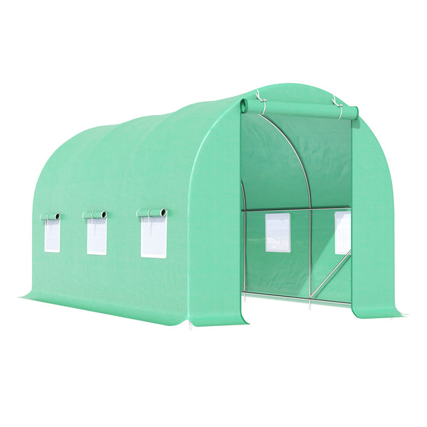 Tunnelkas L 450x200x200 cm groen als tuinkas en kweekkas