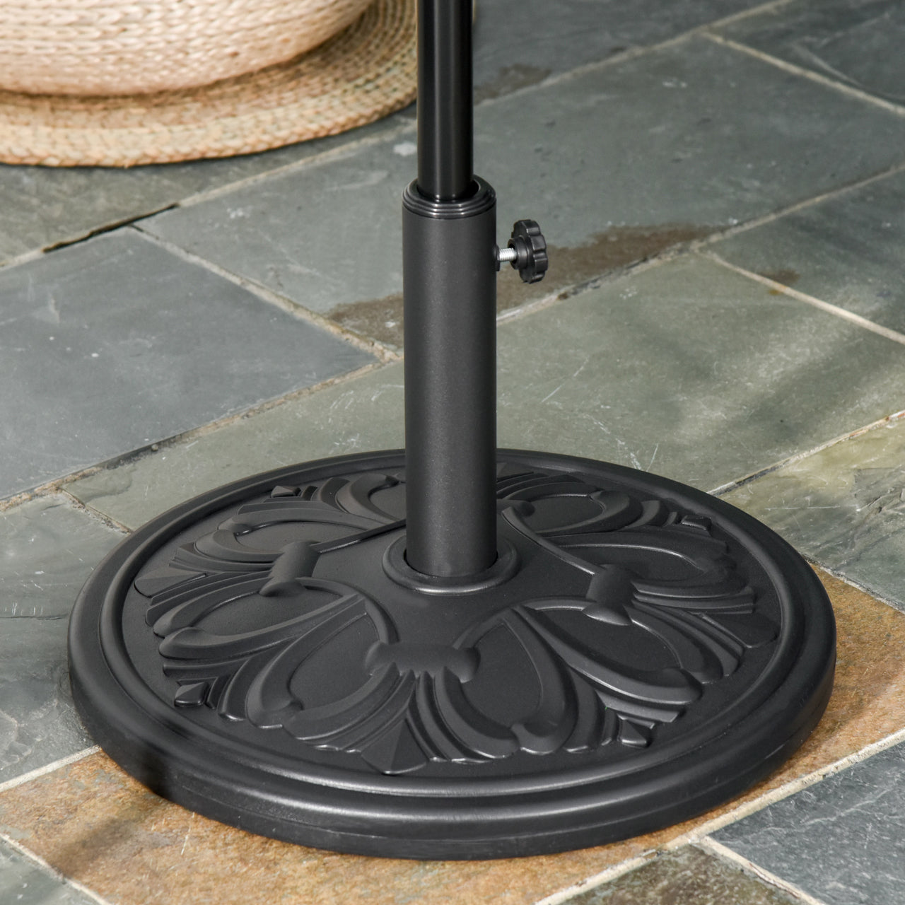 Stevige parasolvoet 13 kg ø48 cm zwart voor compacte en stabiele ondersteuning