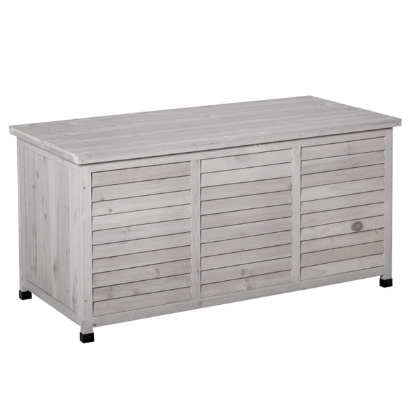Tuinkist kussenbox 127x56x60 cm grijs hout voor comfort en slimme opslag